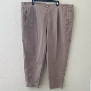 Eileen Fisher Tapered Leg Ankle Jeans Womens Plus Size 28 Brown Pleated